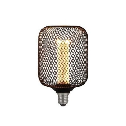 LED Black Wire Mesh Light Bulb 3.5W E27 Warm White 1800K