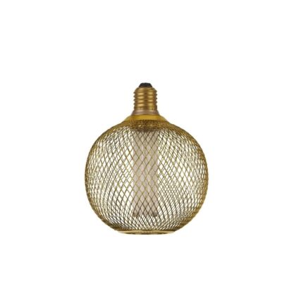 LED Gold Wire Mesh Globe Light Bulb 3.5W E27 Warm White 1800K