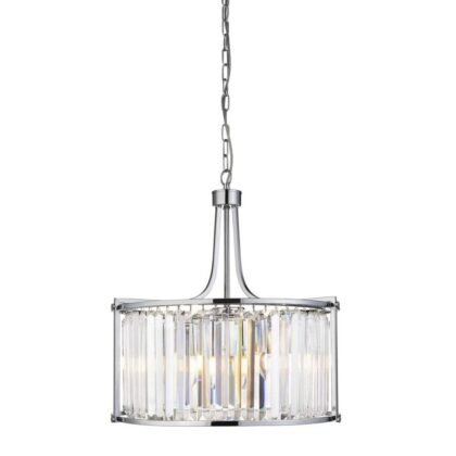 5 Light Crystal Ceiling Pendant Light Fitting 5 x 60W E27 Polished Chrome