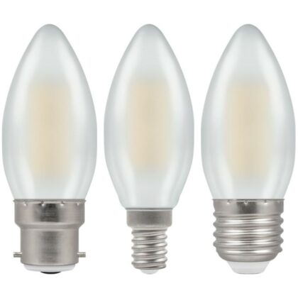 x2 5W B22 E14 E27 LED Filament Pearl Candle Light Bulb Warm White 2700K Crompton