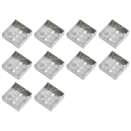 25mm Single 1 Gang Galvanised Steel Socket Back Box Knightsbridge Pack of 10