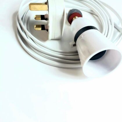 WHITE PRE-WIRED TABLE LAMP REWIRE KIT BC SWITCHED 2.5M