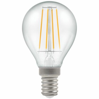 x2 LED Dimmable Round Golf Filament Light Bulb 5W E14 Warm White 2700K Crompton