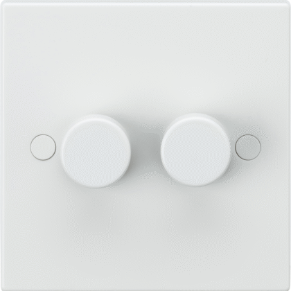 Double 2 Gang 2 Way 5-150W LED Intelligent Dimmer Switch White Knightsbridge