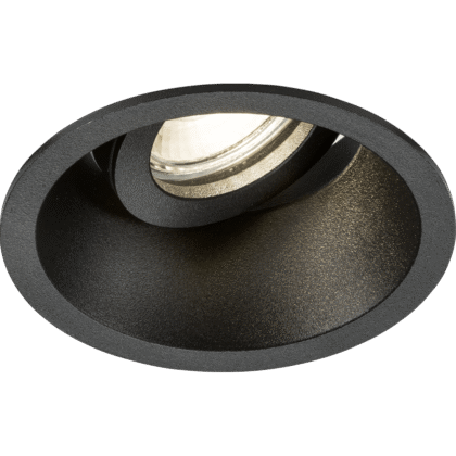 Round Tilt Anti Glare Ceiling Downlight Fitting 10W GU10 Black Knightsbridge