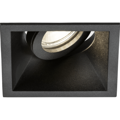 Square Tilt Anti Glare Ceiling Downlight Fitting 10W GU10 Black Knightsbridge