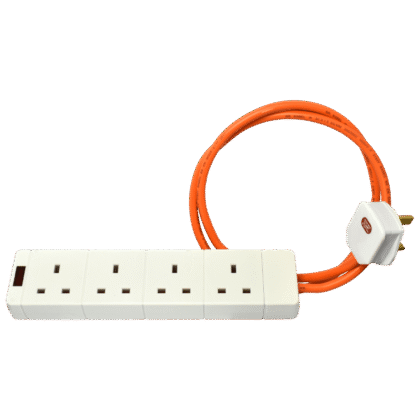 UK Mains Extension Lead 4 Gang 13A 0.5-15m