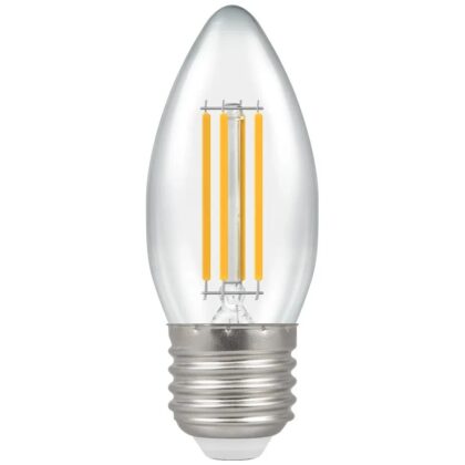 LED Filament Candle Light Bulb 6.5W = 60W ES E27 Warm White 2700K Crompton