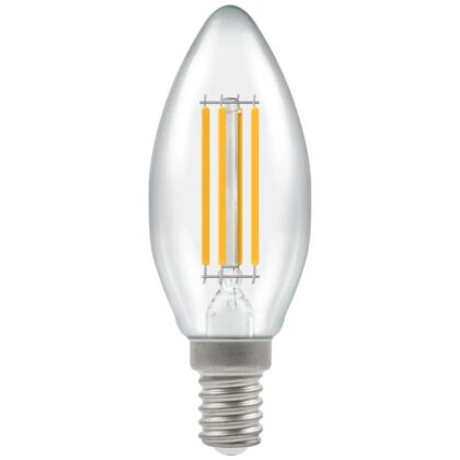 LED Filament Candle Light Bulb 6.5W = 60W SES E14 Warm White 2700K Crompton