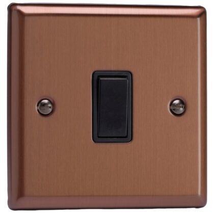 10 Amp Single 1 Gang 1 or 2 Way Rocker Switch Brushed Bronze Varilight XY1B.BZ