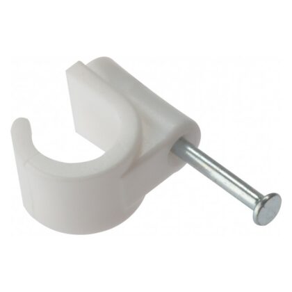 Round White Cable Clips with Fixing Nails 6mm 4.5mm 5mm 7mm 11mm  Pack of 100