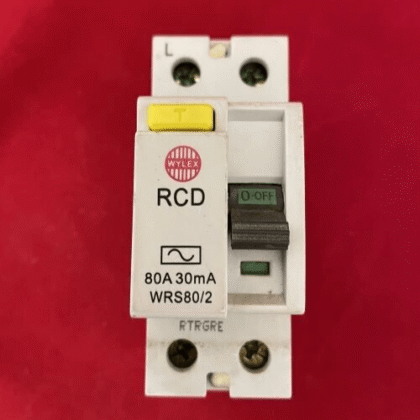 Wylex WRS80/2 80 Amp 30mA RCD 80A 2 Pole 230V Type AC Din Rail Mount