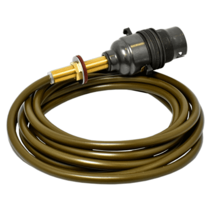 Bronze Pre-Wired Table Lamp Rewire Kit Safety Switched 2.5m Gold Flex