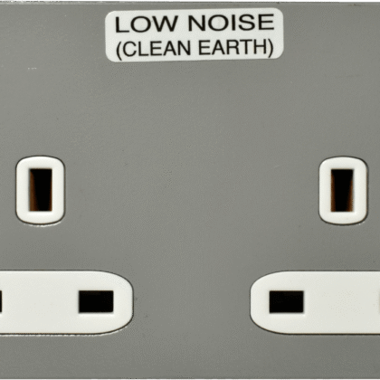 13A Double Gang Low Noise Switched Plug Socket 75mm Plate Legrand Electrak X 2