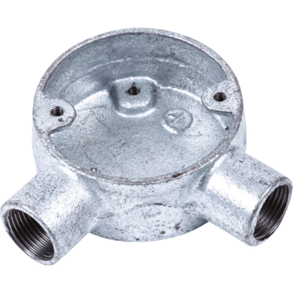 Galvanised 2 Way Angle Box for 20mm Conduit CBA20G