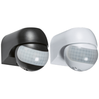 Outdoor 180° PIR Security Sensor Detector IP44 Black or White Knightsbridge