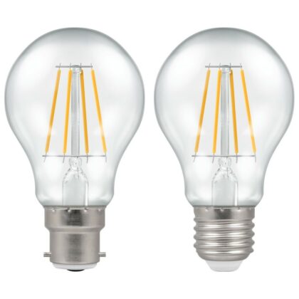 Crompton 2x LED Dimmable Filament GLS Std Bulb 7.5W B22 E27 2700K Warm White