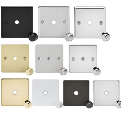 Knightsbridge Decorative Raised / Flat Screwed / Flat Screwless Dimmer Plates