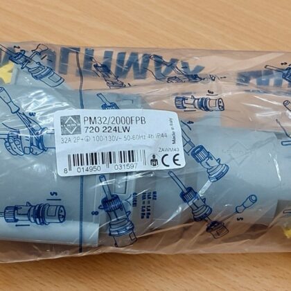 32A 2P+E 3 Pin 110-130V Female Socket Connector IP44 Lewden PM32/2000FPB