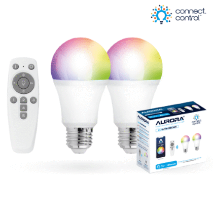 Aurora AU-A1BTGECWK Smart starter  Kit C/W 2x 8W E27 GLS Dim RGBCX LED Lamps