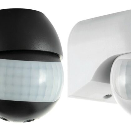 Outdoor 180° PIR Security Sensor Detector IP44 Black or White Saxby