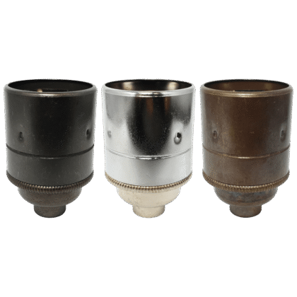 Unswitched Lamp Holder E27 ES Light Bulb Metal Bronze Nickel Vintage Style