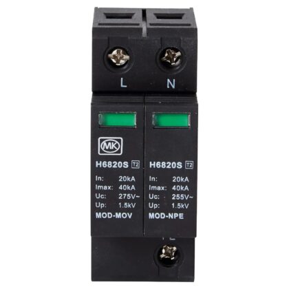 MK Sentry 50kA Single Pole and Neutral Type 2 Surge Protection Device H6820S