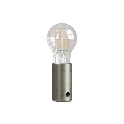 USB Powered Portable Table Lamp 1.3W E27 Light Bulb Included Brushed Titanium