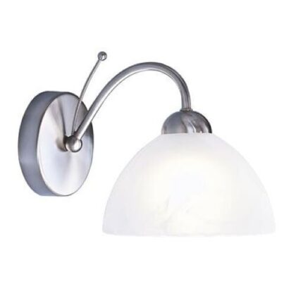 SEARCHLIGHT WALL LIGHT - SATIN SILVER METAL & ALABASTER GLASS  SEA1131-1SS