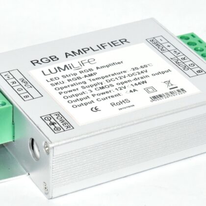LED RGB Strip Light Amplifier DC12V-DC24V Lumilife RGB-AMP