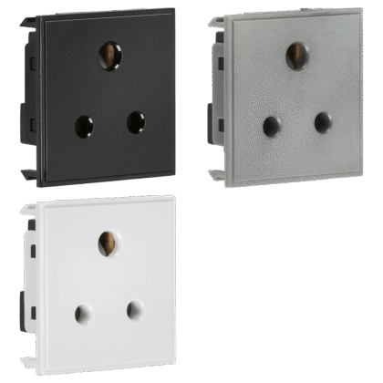 5A Single Gang Unswitched Round Socket Euro Module Knightsbridge