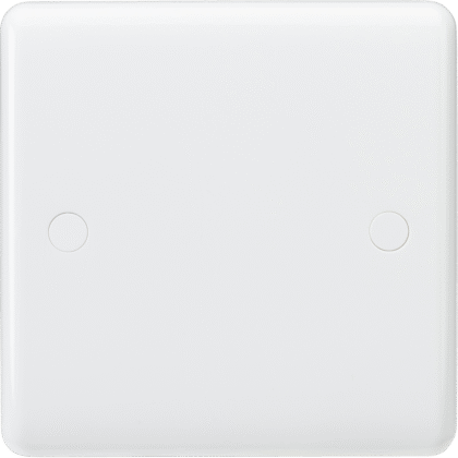 Single Gang Blank Plate Wall Socket Cover White Curved Edge Knightsbridge CU8350