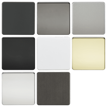 Single Gang Blank Plate Wall Socket Cover Screwless Metal Knightsbridge