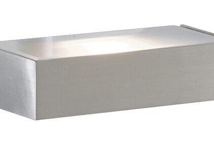 Modern Up Down Box Wall Light 80W R7s Satin Silver Searchlight 1417