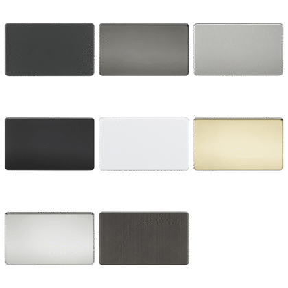 Double Gang Blank Plate Wall Socket Cover Screwless Metal Knightsbridge