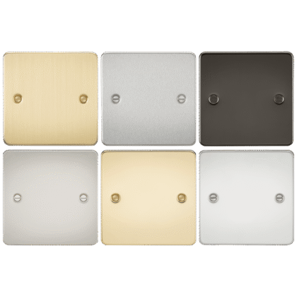 Single Gang Blank Plate Wall Socket Cover Metal Flat Plate Knightsbridge
