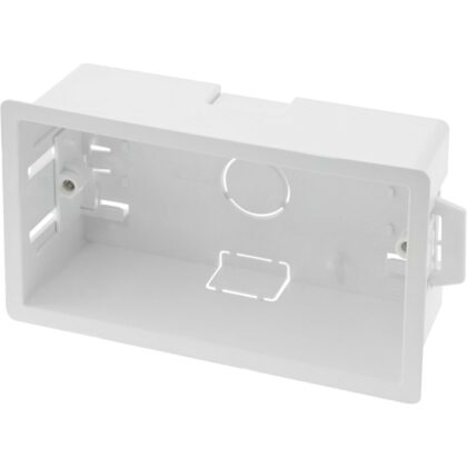 47mm Double 2 Gang Dry Lining Flush Pattress Back Box Plasterboard Pack of 10