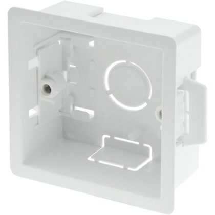47mm Single 1 Gang Dry Lining Flush Pattress Back Box Plasterboard Pack of 10