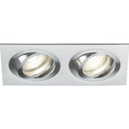 Square Tilt Architectural Double Ceiling Downlight Fitting 10W GU10 Chrome