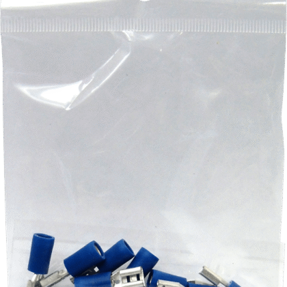 Blue Insulated Female Crimp Spade Terminal Connector 1.5mm to 2.5mm Pack of 10