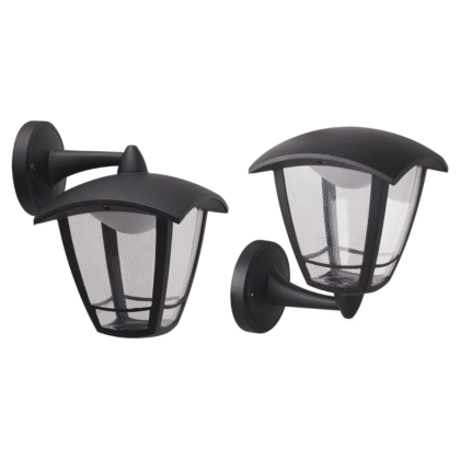Modern LED Coach Lantern Wall Light Coastal IP44 8W Black Knightsbridge Toro