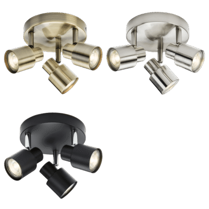 Triple Indoor Wall or Ceiling Spotlight 50W GU10 Knightsbridge