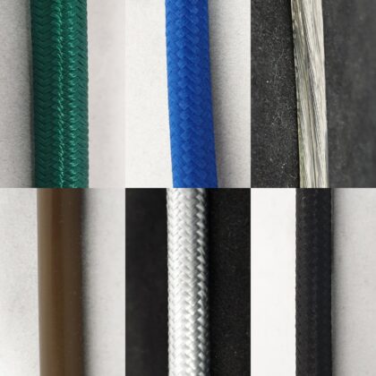 3 Core Round Braided Fabric or PVC Electrical Flex Cable Coloured