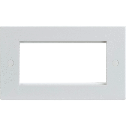 4 Gang Euro Data Module Plate White Knightsbridge NET4GWH