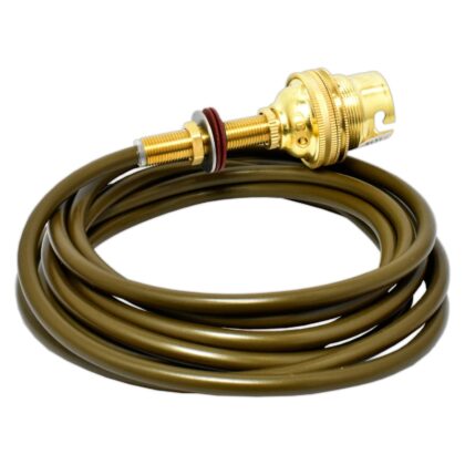 BRASS PRE-WIRED TABLE LAMP REWIRE KIT 2.5M GOLD FLEX INLINE SWITCH