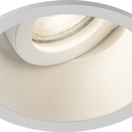 Round Tilt Anti Glare Ceiling Downlight Fitting 10W GU10 White Knightsbridge