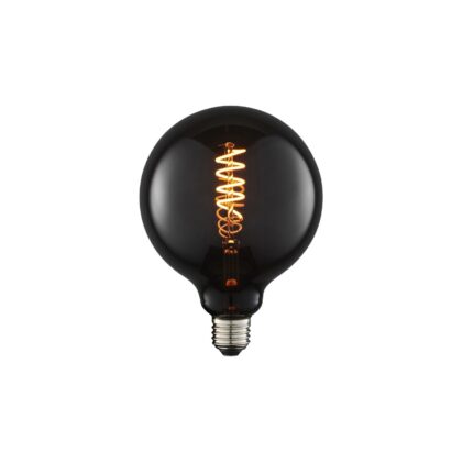 LED Smoked Tinted Glass Spiral Filament 125mm Globe Light Bulb 4W E27