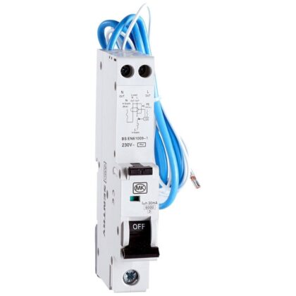 MK Sentry 20A 40A Type B Single Pole RCBO 30mA
