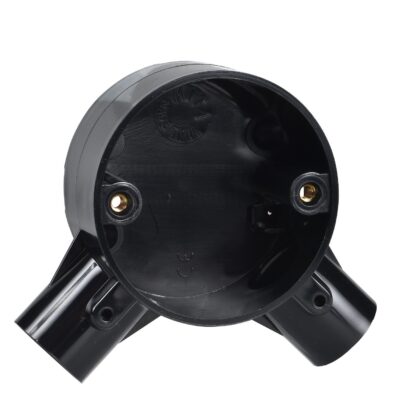 2 Way Angle Box for 20mm PVC Conduit Black Schneider MITA 20CJB4B