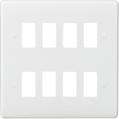 8 Gang Grid Module Face Plate White Knightsbridge CUG8